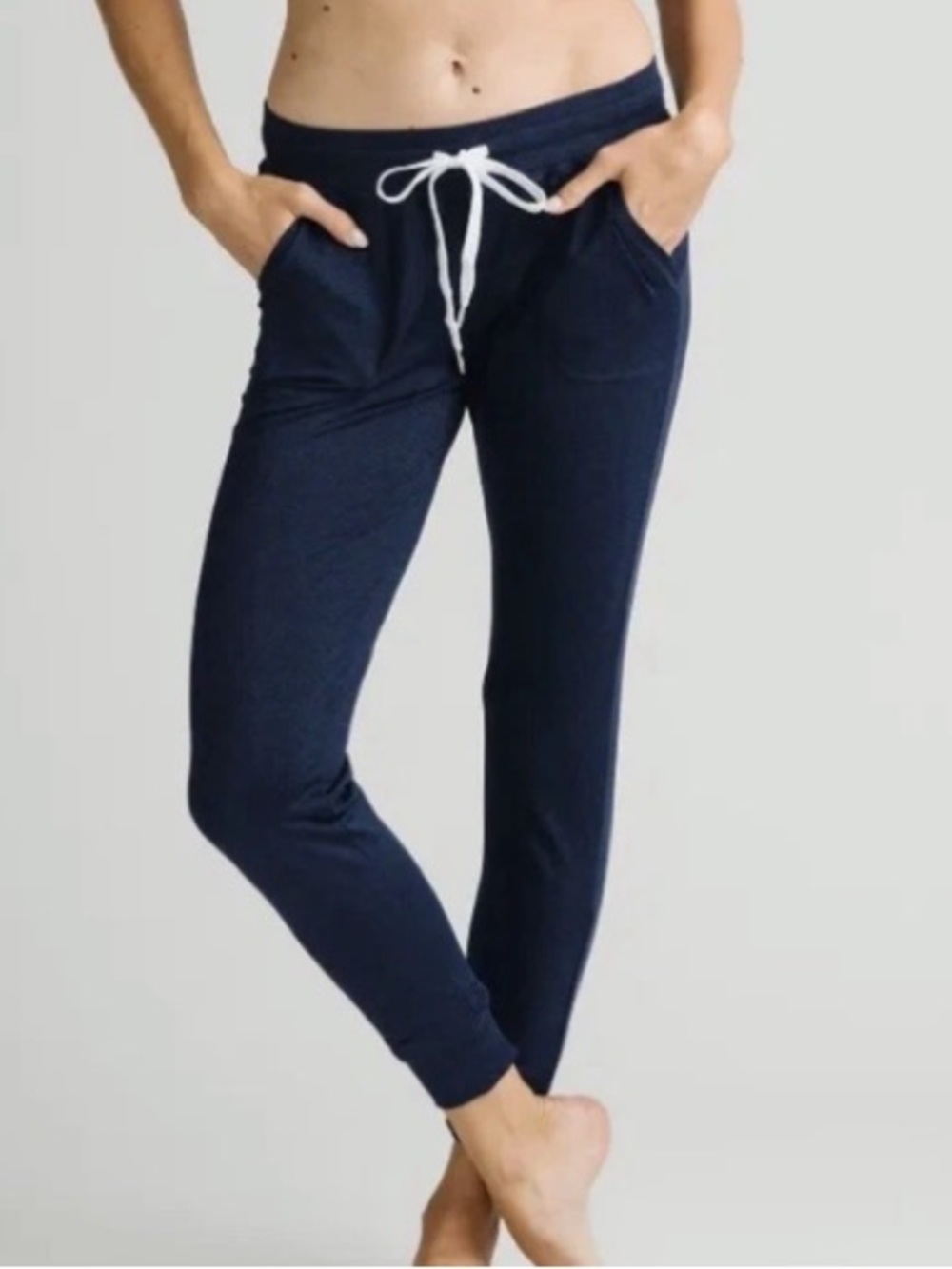 Zyia Active Cozy Jogger Pants Pull Drawstring Navy Athleisure Womens XXXL